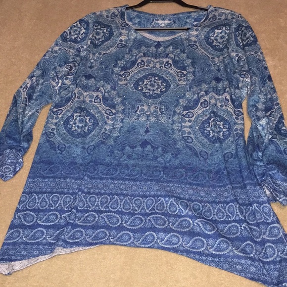 XL Kim Rogers super soft tunic in blues/grays - Picture 1 of 6